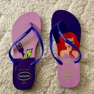 Disney Little mermaid themed Havaianas flip flops in a size 9